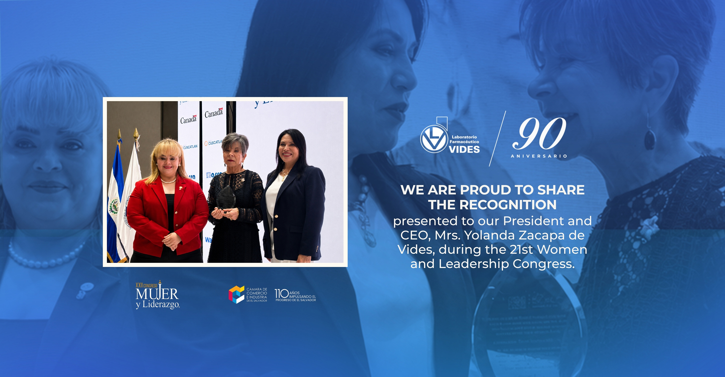 Reconocimiento a nuestra Presidenta y Directora General, Sra. Yolanda Zacapa de Vides